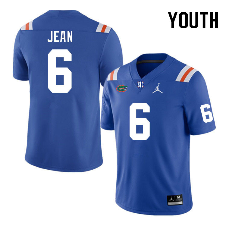 Youth #6 Andy Jean Florida Gators College Football Jerseys Stitched-Retro